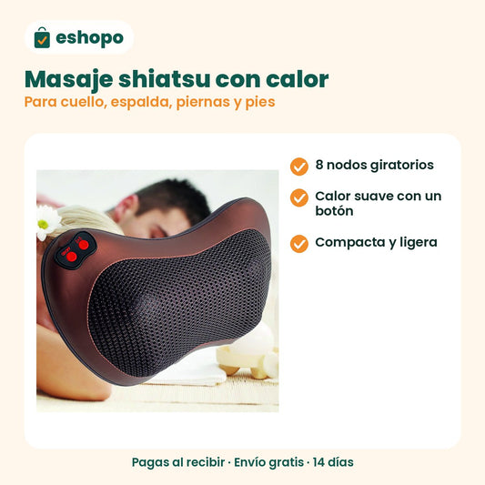 Almohada Masajeadora Shiatsu con Calor