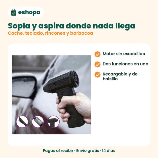 Mini Soplador y Aspirador Turbo
